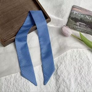 2× Bag Twilly Purse Skinny Scarf White Polka Dots